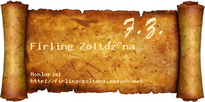 Firling Zoltána névjegykártya